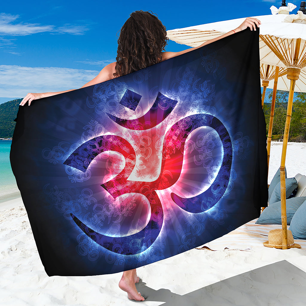 Om Sign Print Beach Sarong Wrap