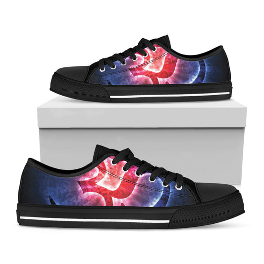 Om Sign Print Black Low Top Shoes 