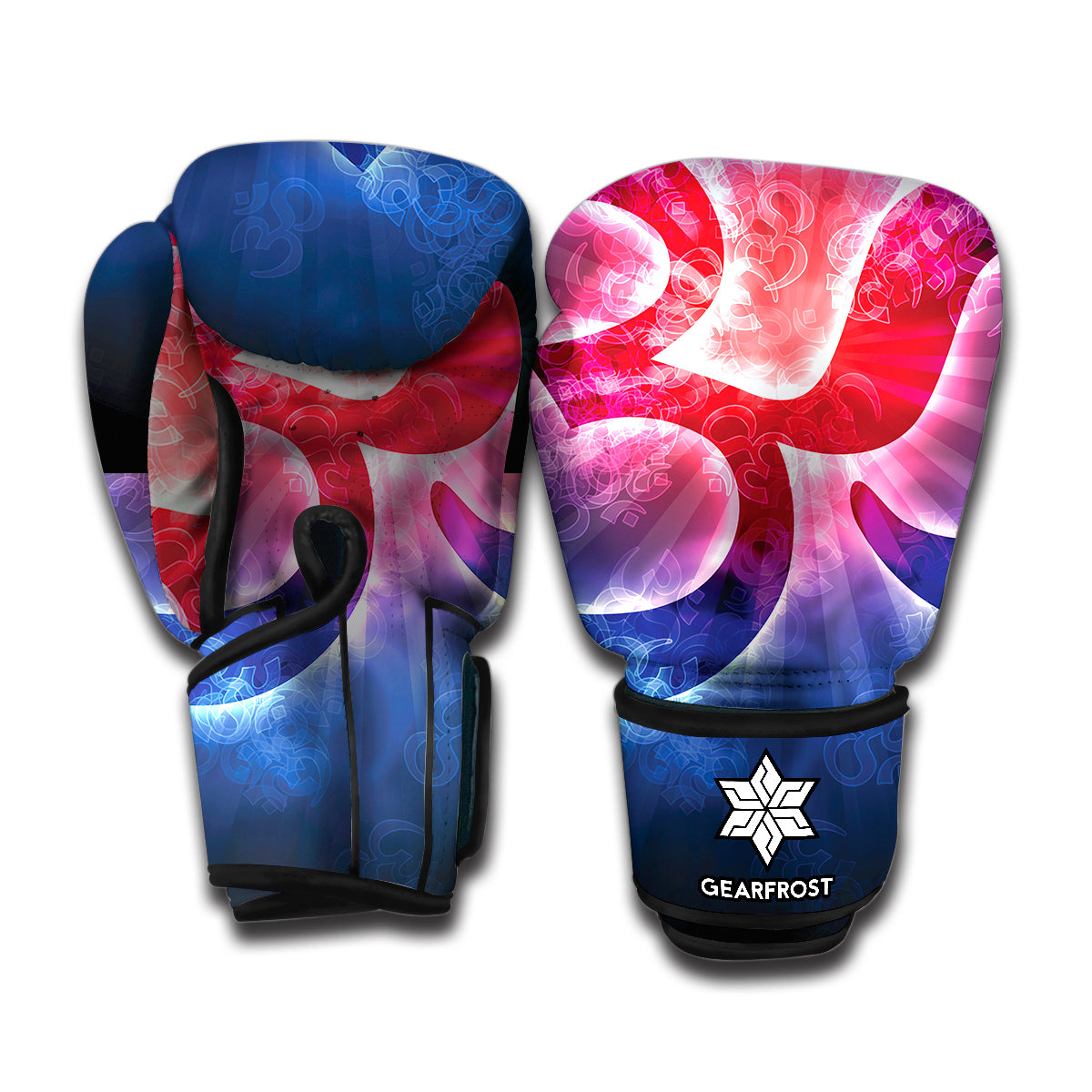 Om Sign Print Boxing Gloves