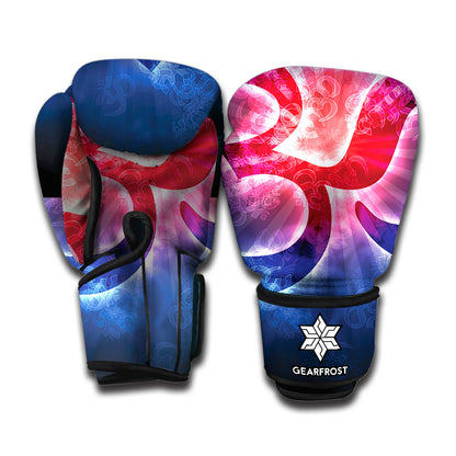 Om Sign Print Boxing Gloves