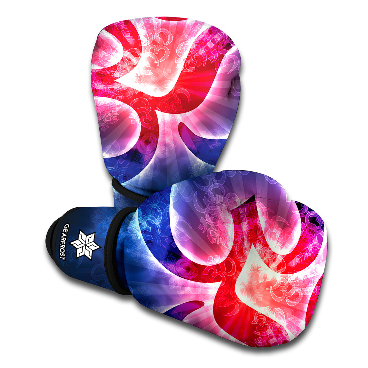 Om Sign Print Boxing Gloves
