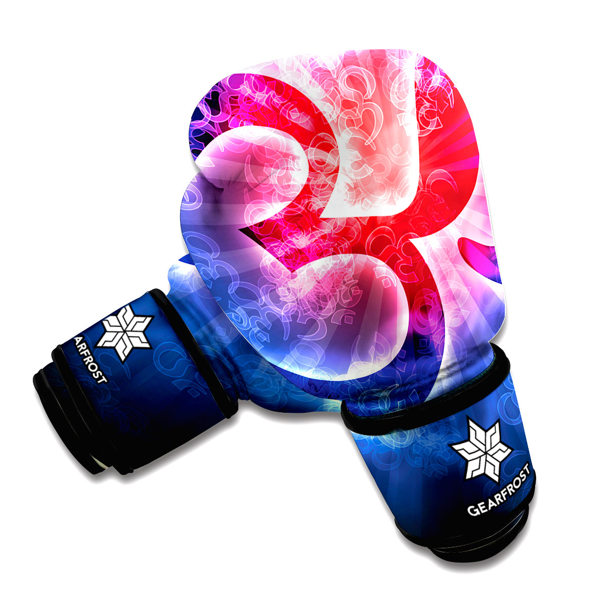 Om Sign Print Boxing Gloves