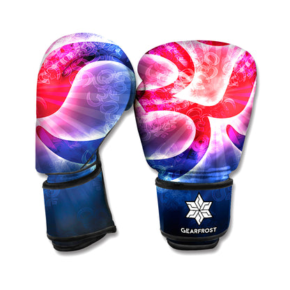 Om Sign Print Boxing Gloves