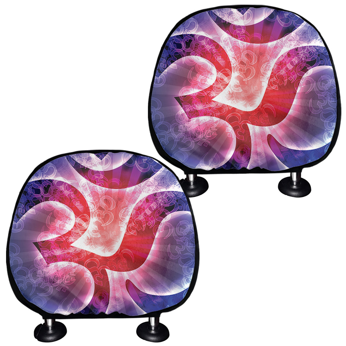 Om Sign Print Car Headrest Covers