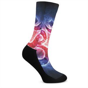 Om Sign Print Crew Socks