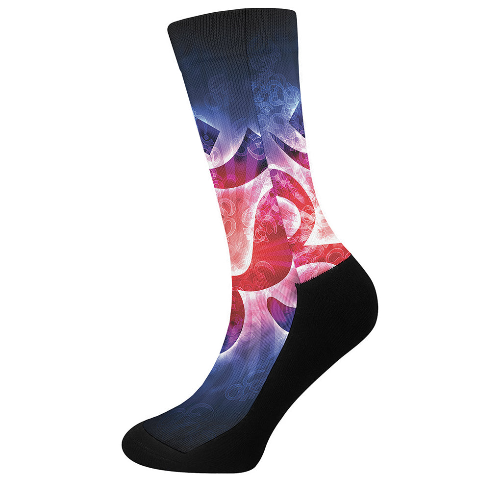 Om Sign Print Crew Socks