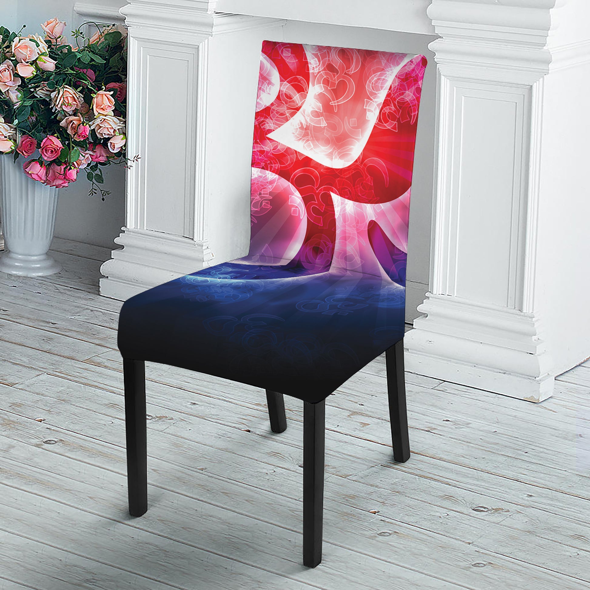 Om Sign Print Dining Chair Slipcover