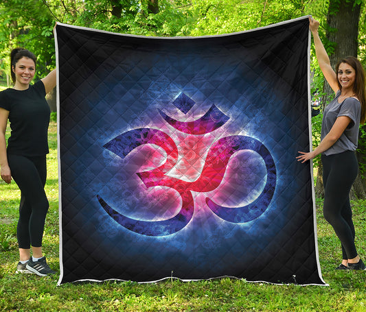 Om Sign Print Quilt