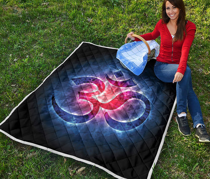 Om Sign Print Quilt