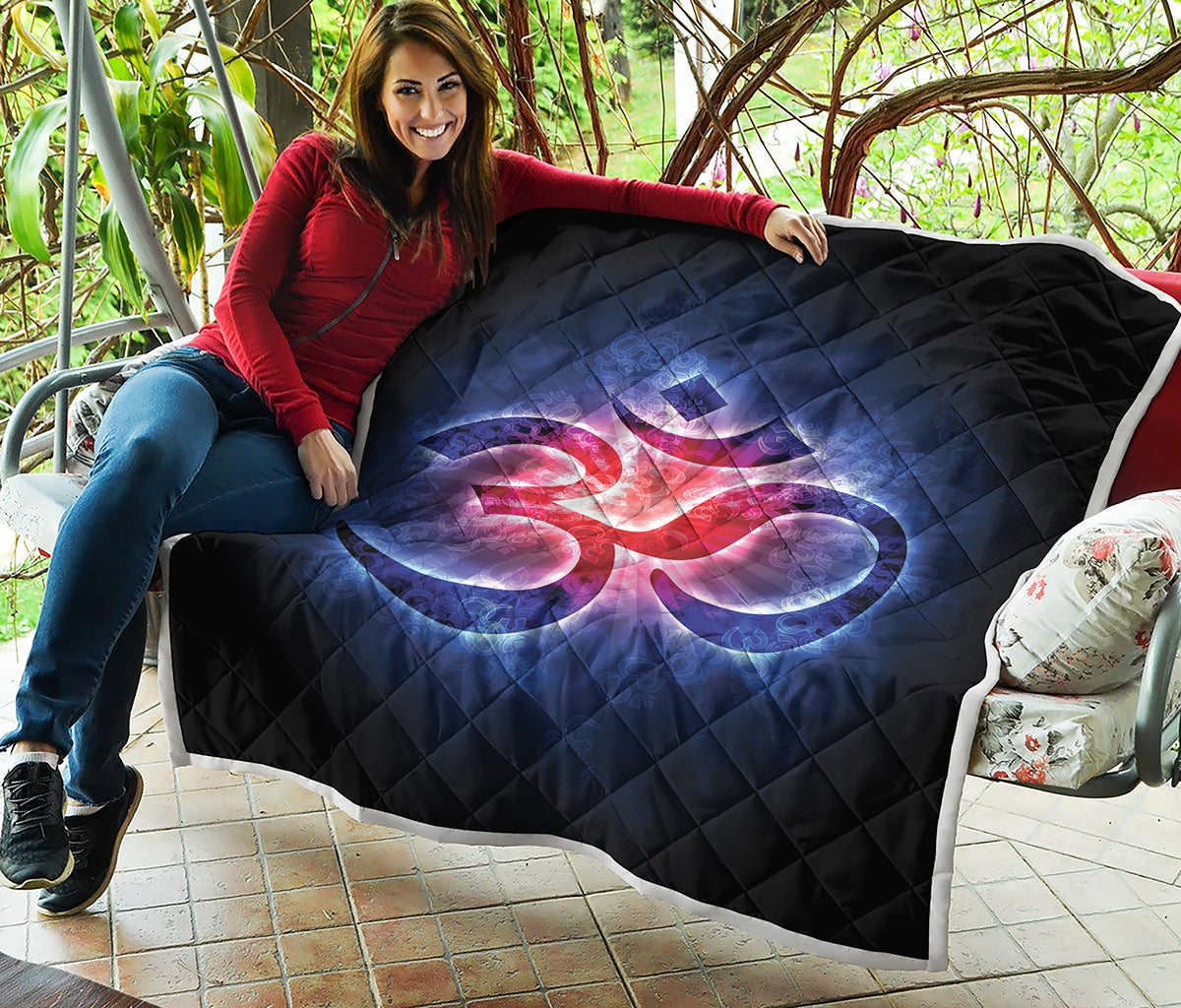 Om Sign Print Quilt
