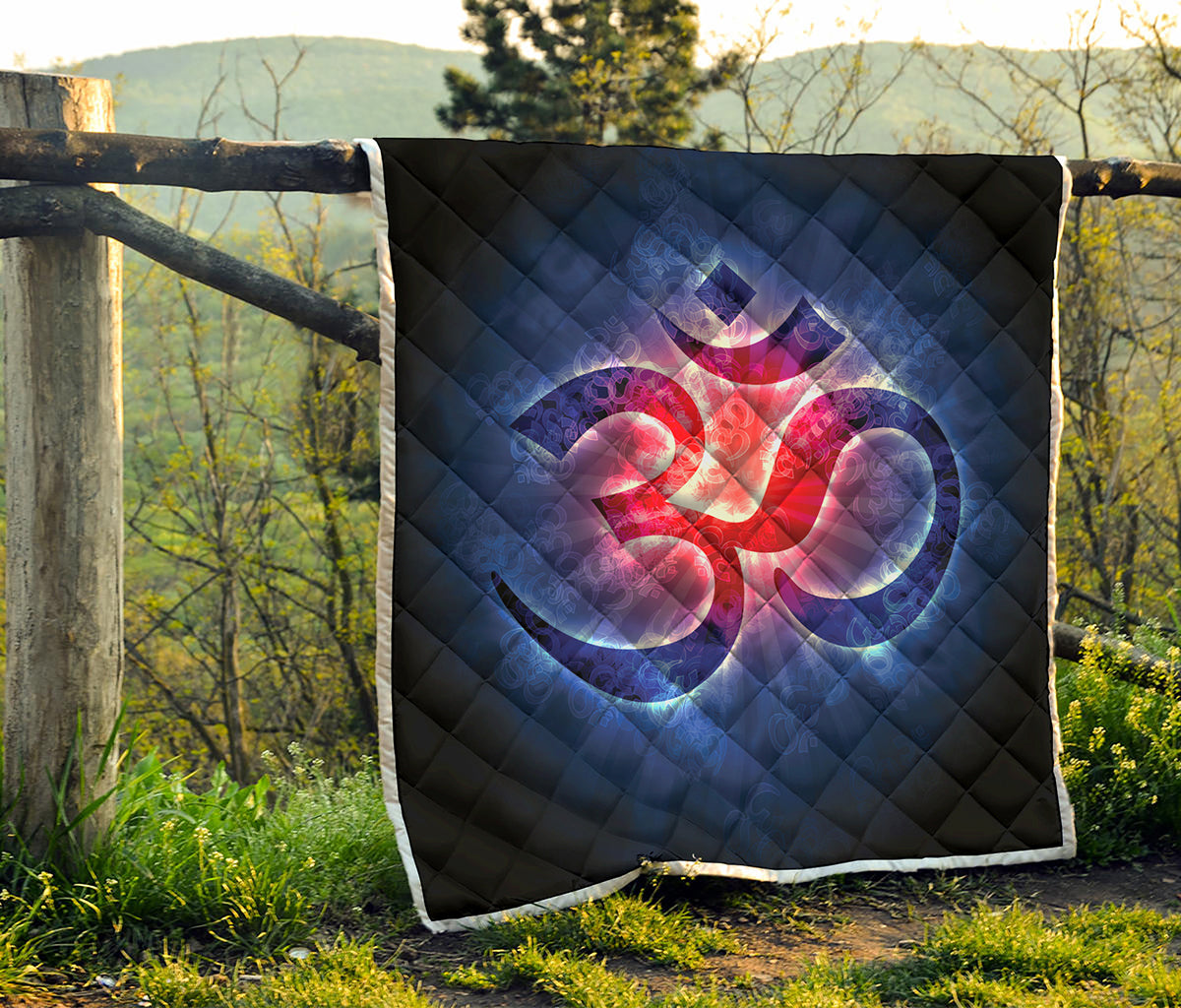 Om Sign Print Quilt