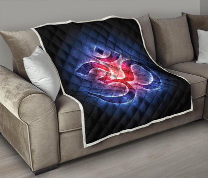 Om Sign Print Quilt