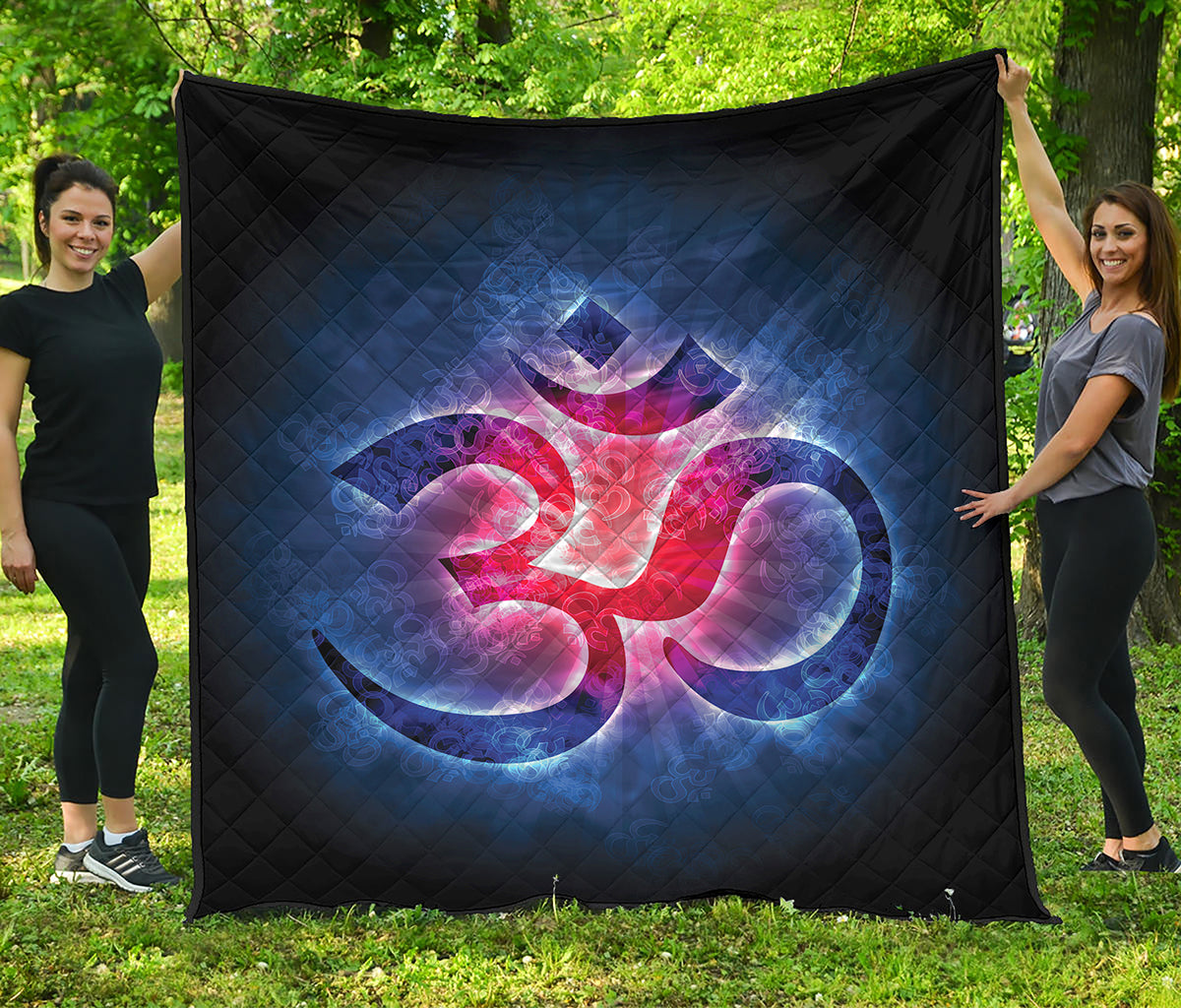 Om Sign Print Quilt