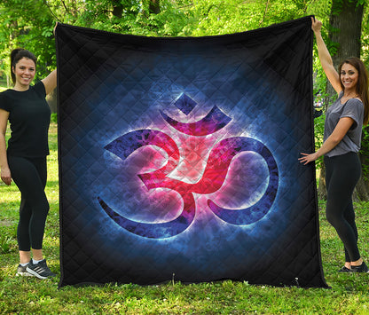 Om Sign Print Quilt