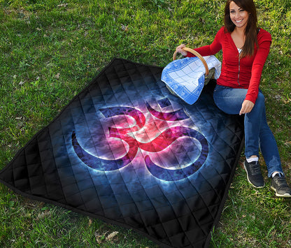 Om Sign Print Quilt