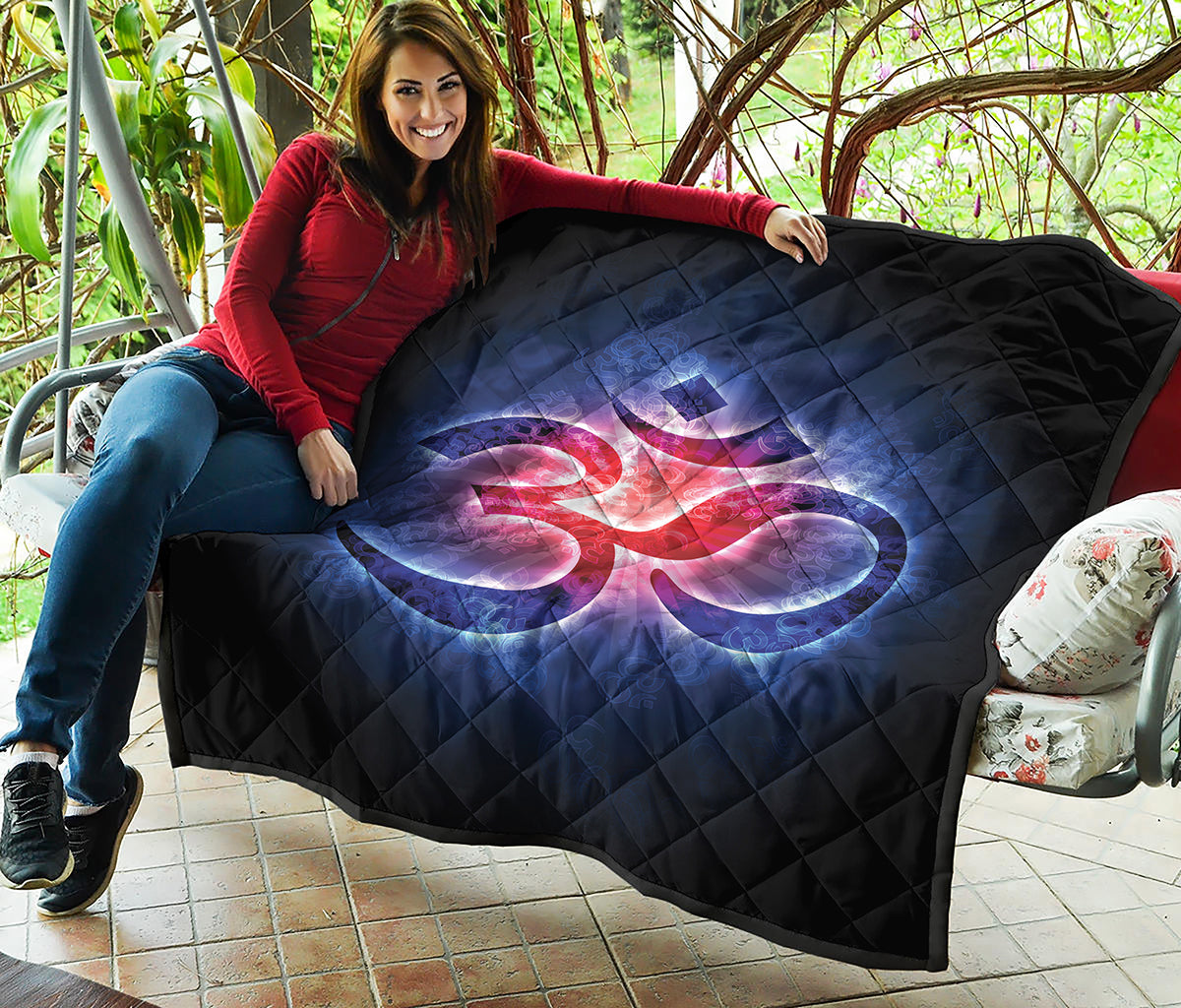 Om Sign Print Quilt