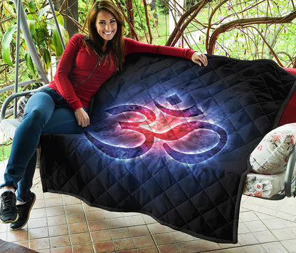 Om Sign Print Quilt