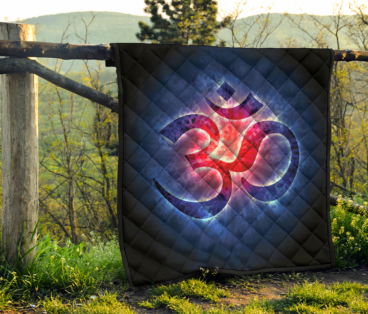 Om Sign Print Quilt