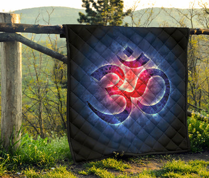 Om Sign Print Quilt