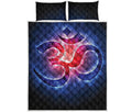 Om Sign Print Quilt Bed Set