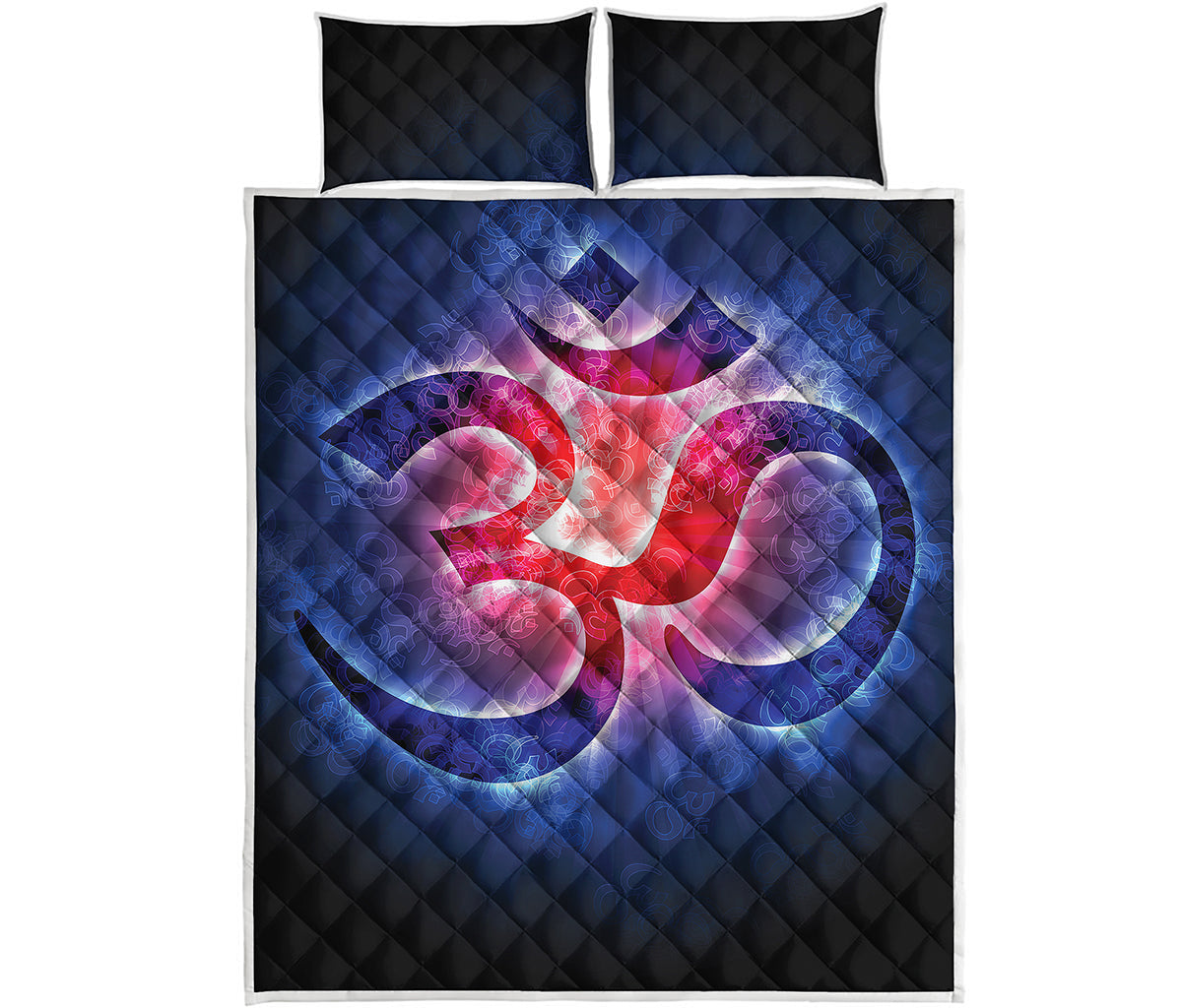 Om Sign Print Quilt Bed Set