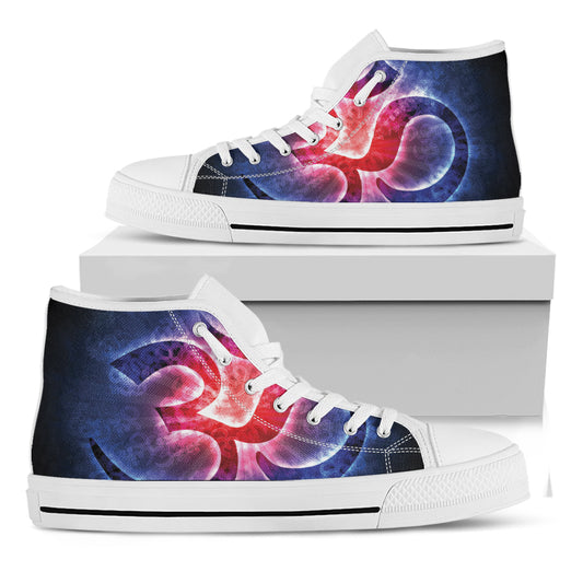 Om Sign Print White High Top Shoes