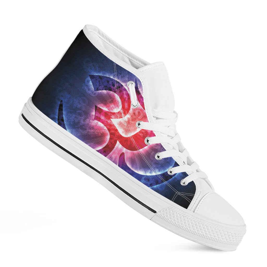 Om Sign Print White High Top Shoes