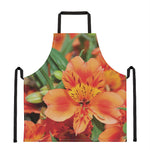 Orange Alstroemeria Print Apron
