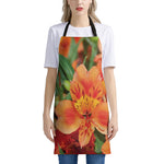 Orange Alstroemeria Print Apron