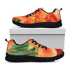 Orange Alstroemeria Print Black Sneakers