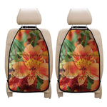 Orange Alstroemeria Print Car Seat Organizers