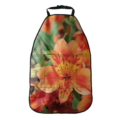 Orange Alstroemeria Print Car Seat Organizers
