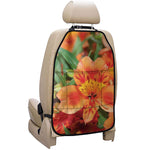 Orange Alstroemeria Print Car Seat Organizers