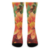 Orange Alstroemeria Print Crew Socks