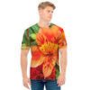 Orange Alstroemeria Print Men's T-Shirt