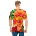 Orange Alstroemeria Print Men's T-Shirt