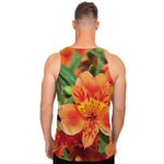 Orange Alstroemeria Print Men's Tank Top