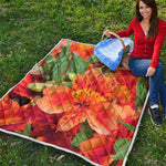 Orange Alstroemeria Print Quilt