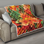 Orange Alstroemeria Print Quilt