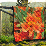 Orange Alstroemeria Print Quilt