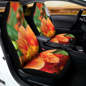 Orange Alstroemeria Print Universal Fit Car Seat Covers