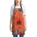 Orange Amaryllis Print Apron