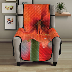 Orange Amaryllis Print Armchair Protector