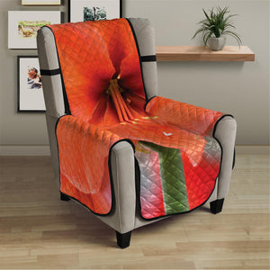 Orange Amaryllis Print Armchair Protector