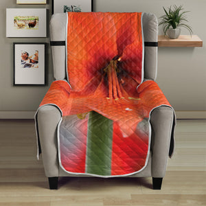 Orange Amaryllis Print Armchair Protector