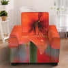 Orange Amaryllis Print Armchair Slipcover