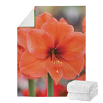 Orange Amaryllis Print Blanket