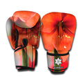 Orange Amaryllis Print Boxing Gloves