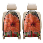 Orange Amaryllis Print Car Seat Organizers