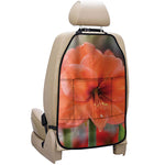 Orange Amaryllis Print Car Seat Organizers
